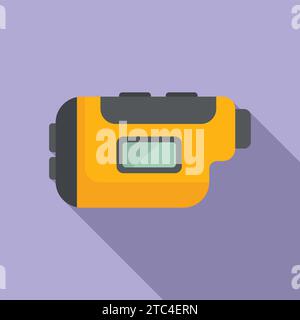 Laser meter level icon flat vector. Screen tool. Electronic altitude ...