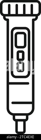 Screen ph meter icon outline vector. Sensor device soil. Medical experiment Stock Vector