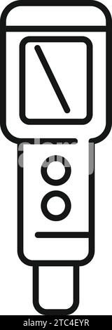 Ph meter experiment icon outline vector. Medical solution. Clinical probe test Stock Vector