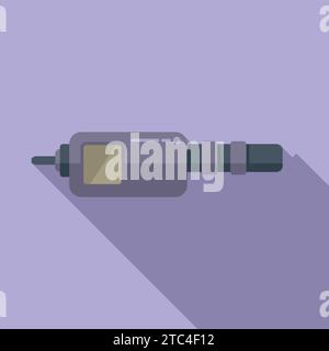 Construction digital micrometer icon flat vector. Scale precise. Vernier measure Stock Vector