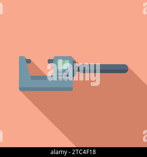 Laboratory digital micrometer icon flat vector. Number scale precise. High exact Stock Vector