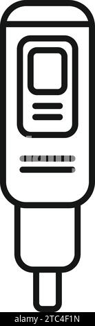 Ph meter probe icon outline vector. Soil test kit. Modern system reaction Stock Vector