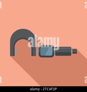 Exact metal measurement icon flat vector. Object work steel. Scale meter Stock Vector