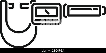 Electronic digital micrometer icon outline vector. Metal exact. Meter scale Stock Vector