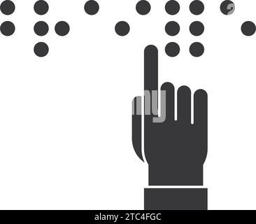 braille icon with hand Stock Vector