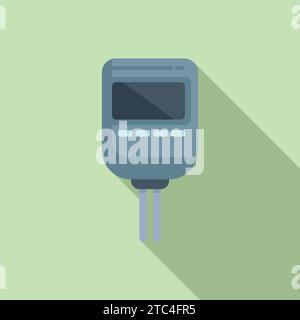 Probe test kit icon flat vector. Ph meter device. Control level Stock Vector
