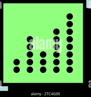 Equalizer, frequency with dots isolated vector neo-brutalism icon. Audio signal. Music sign. Graph symbol for music and sound web site and apps design Stock Vector