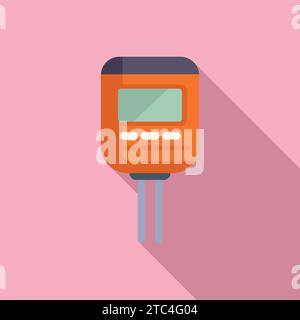 Device soil ph meter icon flat vector. Medical experiment. Solution chemistry Stock Vector