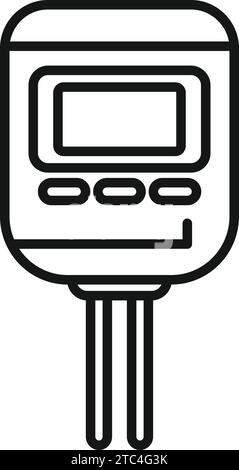 Device soil ph meter icon outline vector. Medical experiment. Solution chemistry Stock Vector