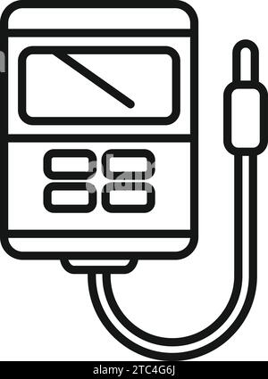 Biology ph meter icon outline vector. Water scale kit. Device measure Stock Vector