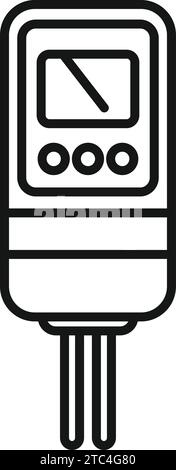 Chemical ph meter icon outline vector. Control level. Clinical base chart Stock Vector