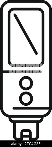 Computer ph meter icon outline vector. Sensor device. Medical experiment Stock Vector