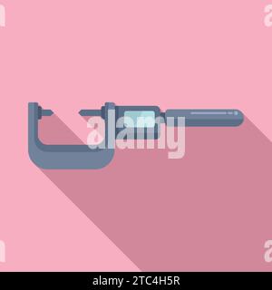 Electronic digital micrometer icon flat vector. Metal exact. Meter scale Stock Vector