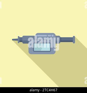 Micro tool measurement icon flat vector. Digital micrometer. Electronic scale Stock Vector