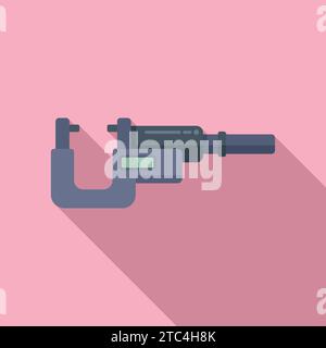 Digital micrometer caliper icon flat vector. Machining tool. Micro gauge Stock Vector