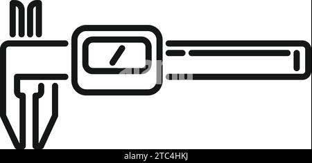 Digital micrometer icon outline vector. Caliper ruler. Device tool Stock Vector