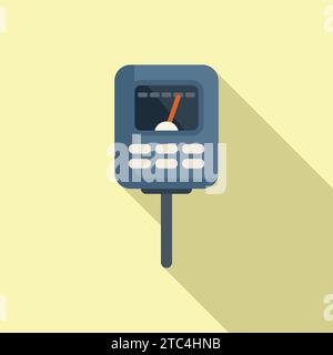 Garden ph meter icon flat vector. Probe test kit. Chemistry food chart Stock Vector