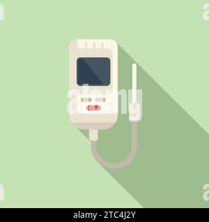 Biology ph meter icon flat vector. Water scale kit. Device measure Stock Vector