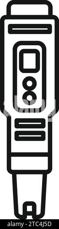 Portable ph meter icon outline vector. Electronic probe. Experiment solution Stock Vector