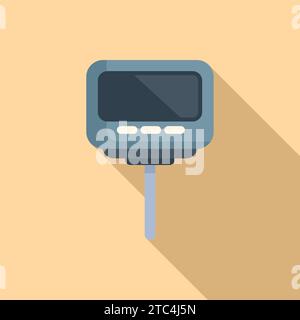 Digital ph meter icon flat vector. Test kit alkaline. Clinical acidic Stock Vector