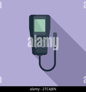 Ph meter device kit icon flat vector. Soil chemistry solution. Medical experiment Stock Vector