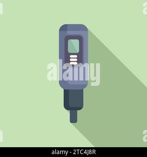 Ph meter probe icon flat vector. Soil test kit. Modern system reaction Stock Vector