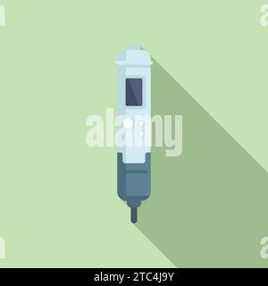 Solution chemical ph meter icon flat vector. Medical experiment. Modern system Stock Vector