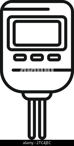 Solution food ph meter icon outline vector. Paper sensor. Device kit Stock Vector