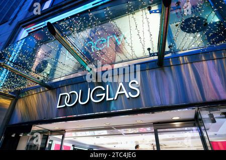 Cologne, Germany December 06 2023: Cologne branch of the traditional perfumery Douglas on the Schildergasse shopping street Stock Photo