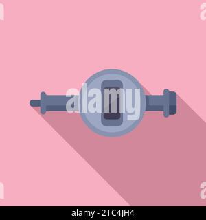 Plastic digital micrometer icon flat vector. Scale precise machine. Device tool Stock Vector
