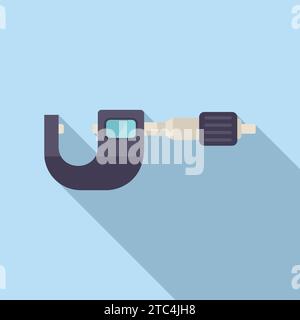 Work digital micrometer icon flat vector. Number precision tool. Exact industrial gauge Stock Vector