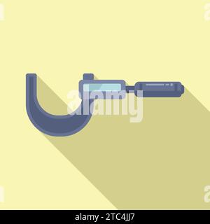 Digital micrometer icon flat vector. Scale object. High calibrated Stock Vector