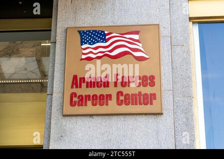 Close up of the Armed Forces Career Center sign is shown. Salt Lake City, Utah, USA Stock Photo