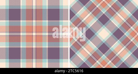 Pattern check seamless of fabric tartan textile with a vector texture background plaid. Set in halloween colors for decorative napkins, dinner parties Stock Vector