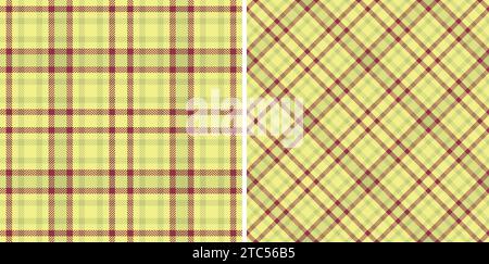 Plaid pattern fabric of texture seamless check with a tartan background textile vector set in halloween colors. Stock Vector