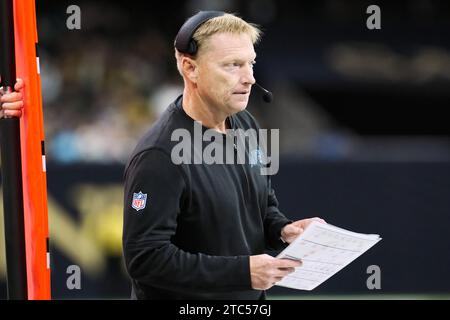 New Orleans, Louisiana, USA. 10th Dec, 2023. Carolina Panthers interim head coach Chris Tabor watches from the sidelines as his team plays the New Orleans Saints in an NFL regular season game in New Orleans, Louisiana USA on December 10, 2023. (Credit Image: © Dan Anderson/ZUMA Press Wire) EDITORIAL USAGE ONLY! Not for Commercial USAGE! Credit: ZUMA Press, Inc./Alamy Live News Stock Photo