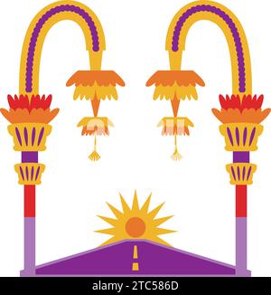 penjor poles illustration Stock Vector