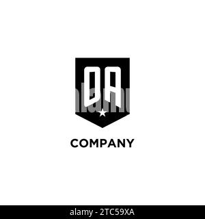 OA monogram initial logo with geometric shield and star icon design style ideas Stock Vector