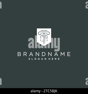 CA monogram with pillar and shield logo design, luxury and elegant logo for legal firm vector graphic Stock Vector