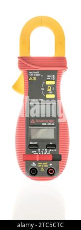 Winneconne, WI - 2 December 2023: A package of Amprobe digital clamp mulitmeter an isolated background Stock Photo