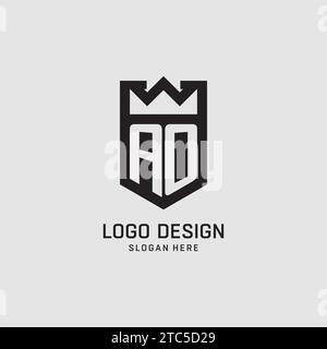 Initial AO logo shield shape, creative esport logo design vector graphic Stock Vector