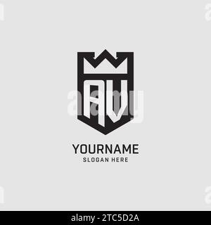 Initial AV logo shield shape, creative esport logo design vector graphic Stock Vector