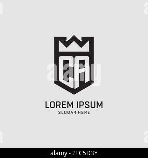Initial CA logo shield shape, creative esport logo design vector graphic Stock Vector