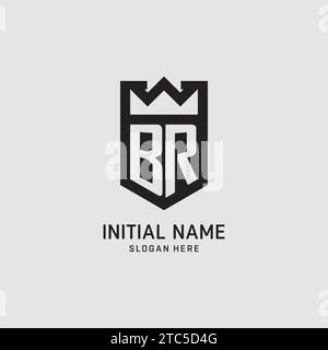 Initial BR logo shield shape, creative esport logo design vector graphic Stock Vector