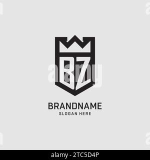Initial BZ logo shield shape, creative esport logo design vector graphic Stock Vector