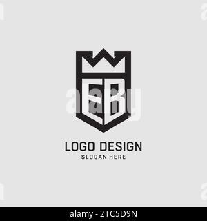 Initial EB logo shield shape, creative esport logo design vector graphic Stock Vector