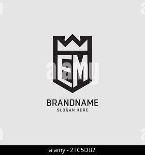 Initial EM logo shield shape, creative esport logo design vector graphic Stock Vector