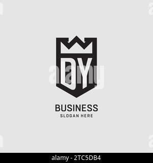 Initial DY logo shield shape, creative esport logo design vector graphic Stock Vector
