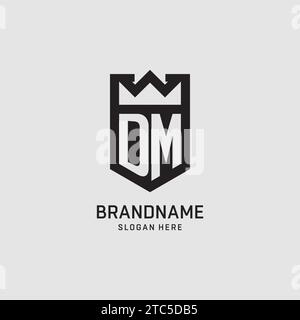 Initial DM logo shield shape, creative esport logo design vector graphic Stock Vector