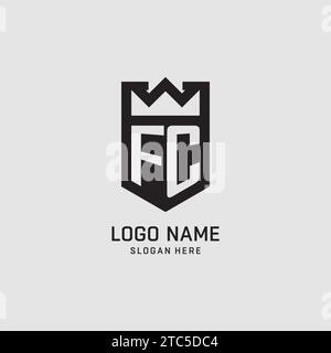 Initial FC logo shield shape, creative esport logo design vector graphic Stock Vector